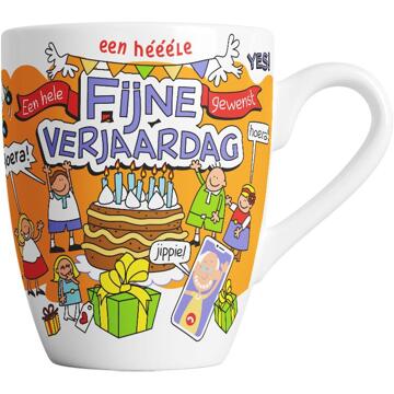 paperdreams Cartoonmok Fijne verjaardag wit