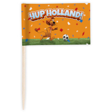 paperdreams Cocktailprikkers 50x Loeki de Leeuw Hup Holland oranje 8 cm - Cocktailprikkers