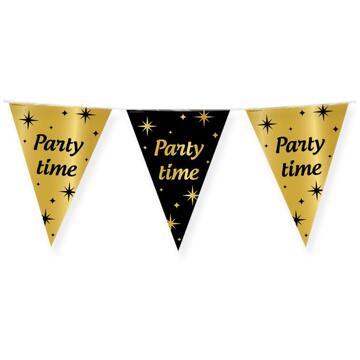 paperdreams Leeftijd verjaardag feest vlaggetjes Party Time thema geworden zwart/goud 10 meter - Vlaggenlijnen Multikleur