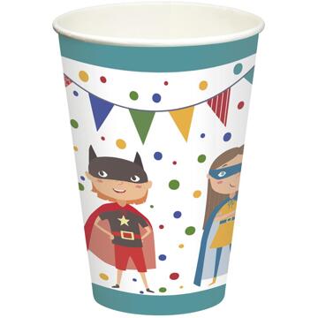 Papstar Bekers Superhero karton 0,2l Ø7x9,7cm multi