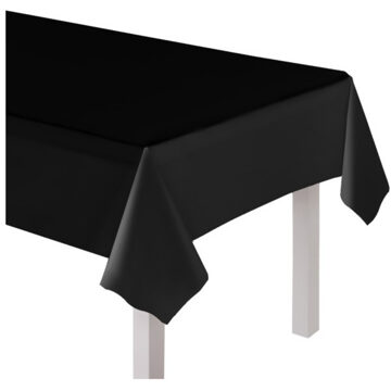 Party/verjaardag Tafelkleed - zwart - 274 x 137 cm - tafellaken van papier