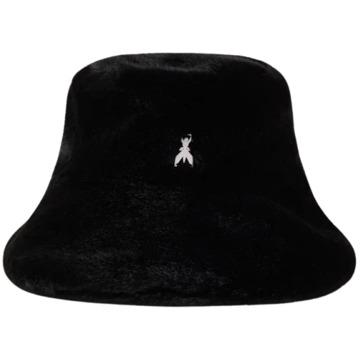 Patrizia Pepe Fluffy Faux Fur Hat met Iconic Fly Patrizia Pepe , Black , Dames - M,S