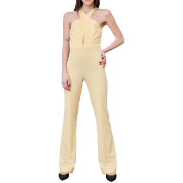 Patrizia Pepe Geel Stretch Jumpsuit Jurk Patrizia Pepe , Yellow , Dames - M,S,Xs,2Xs