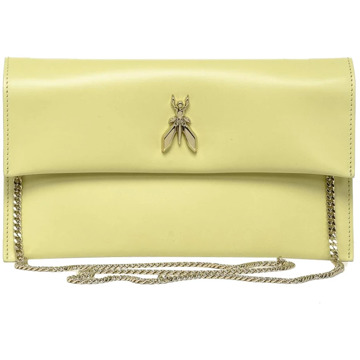 Patrizia Pepe Leren Clutch Tas met Kettingriem Patrizia Pepe , Green , Dames - ONE Size