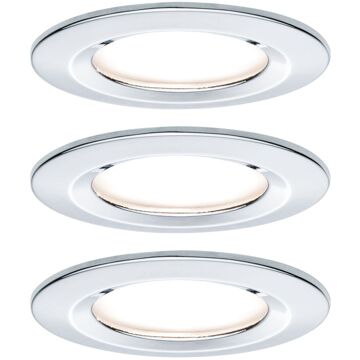 Paulmann Nova Badkamerlamp (inbouw) Set van 3 stuks LED LED 19.5 W IP44 Chroom (glanzend)