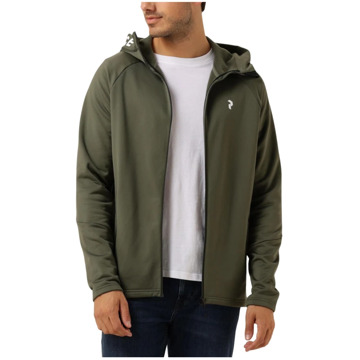 Peak Performance Groene Zip Hoodie voor Mannen Peak Performance , Green , Heren - 2Xl,Xl,L,M,S