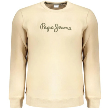 Pepe Jeans Geborduurde Crew Neck Katoenen Trui Pepe Jeans , Beige , Heren - L,M