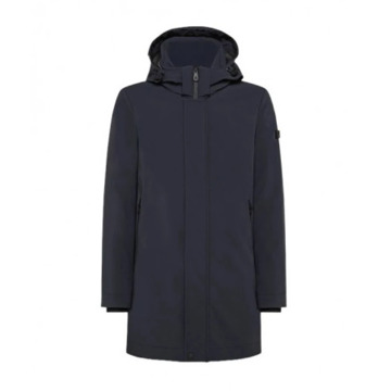 Peuterey Lange Blauwe Trenchcoat Peuterey , Blue , Heren - 2Xl,Xl,L,M,S,3Xl