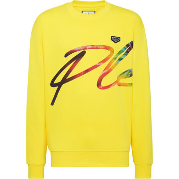 Philipp Plein Sweatshirt Signature Geel