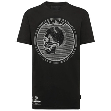 Philipp Plein Zwart T-shirt met kristallen schedelprint Philipp Plein , Black , Heren - 2Xl,S