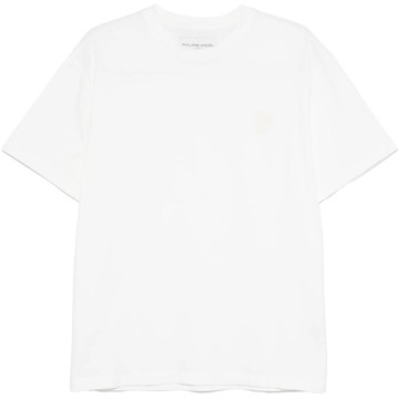 Philippe Model Logo Applique White T-shirt Polo Philippe Model , White , Heren - Xl,L,M,S