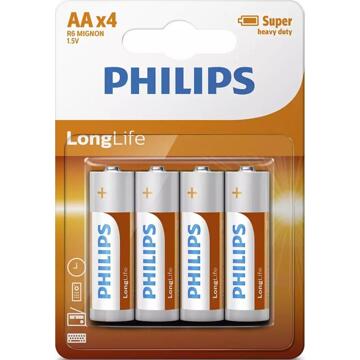 Philips Aa 4 Stuks Longlife Zinc Air Batterij