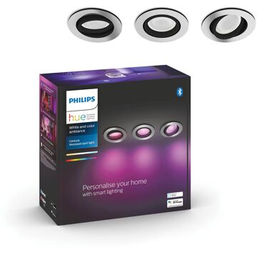 Philips Hue CENTURA INBOUWSPOT 3-pack WIT EN GEKLEURD LICHT Alu