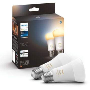 Philips Hue STANDAARDLAMP A60 E27 2-pack WARM TOT KOELWIT LICHT