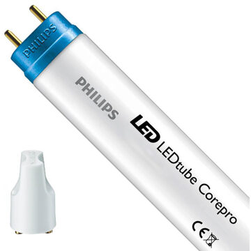 Philips LED TL Buis T8 met Starter - CorePro LEDtube EM 865 - 60cm - 8W - Helder/Koud Wit 6500K Vervangt 18W