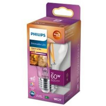 Philips Ledfilamentlamp Peertje Classic - D6cm - Dimbaar - Warm Wit - E27 - 5,9w