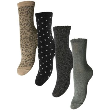 Pieces Ebby Glitter Long Sokken Dames (4-pack) - 38-42