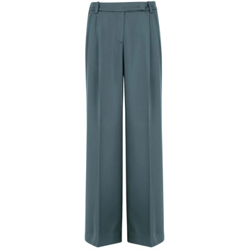 Pinko Groene Satijnen Wijde Broek Pinko , Green , Dames - Xs,2Xs