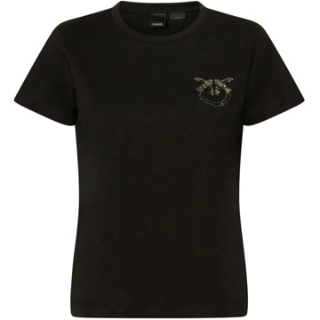 Pinko Katoenen T-shirt met uniek ontwerp Pinko , Black , Dames - L,M,S