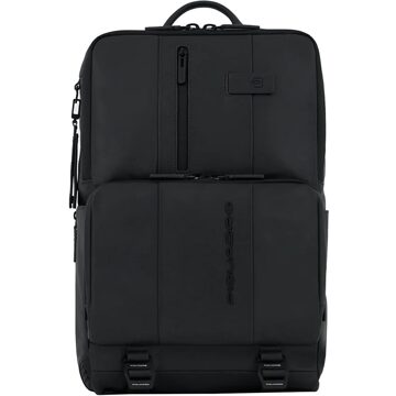 Piquadro Urban Fast-check Laptop and Ipad Backpack black backpack Zwart - H 44 x B 30 x D 16