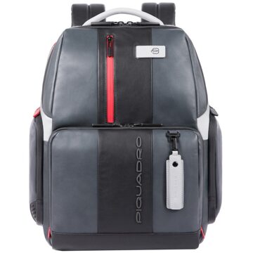 Piquadro Urban Fast Check PC Backpack 15.6'' Black/Grey Zwart