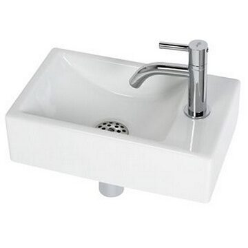 Plieger Austin Fontein Toilet Rechts - Set - Fontein 37 x 23 cm inclusief fonteinkraan en sifon - Keramiek - Wit