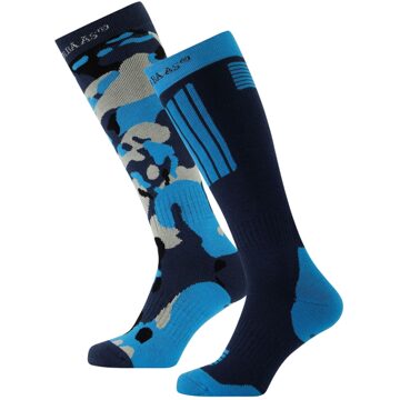 Poederbaas Skisokken 2-pack Camo Navy-43/46 - 43/46