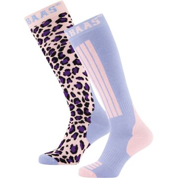 Poederbaas Skisokken 2-pack Panther Pink-31/34 - 31/34