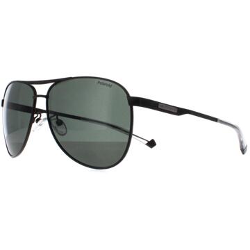 Polaroid Aviator Heren Mat Zwart Groen Gepolariseerd PLD 2160/G/S/X