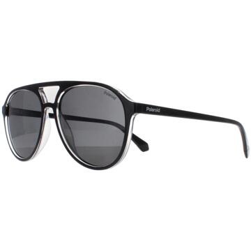 Polaroid Aviator Unisex Zwart Kristalgrijs Gepolariseerd PLD 4162/S