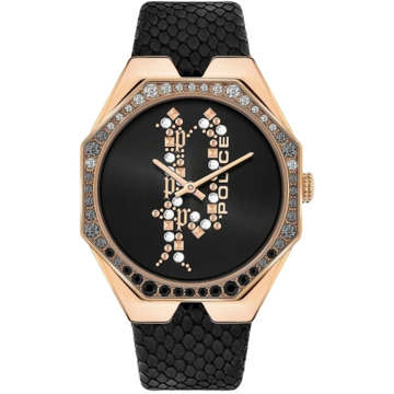 Police Gouden Leren Dameskwarts Horloge Police , Yellow , Dames - ONE Size