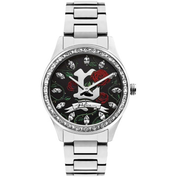 Police Roestvrijstalen kwarts analoog horloge vlindersluiting Police , Gray , Dames - ONE Size