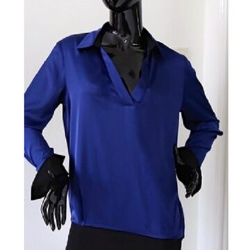 polysilk blouse blauw