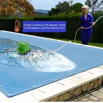 Pool Cover Pump Above Ground 3500L/H Submersible Swimming Sump Inground Pump Water Removal Pump for Pool Draining with 16ft Drainage Hose / 25ft Power Cord and 3 Adapters