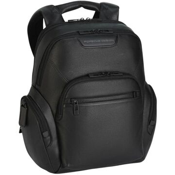 Porsche Design Roadster Leather Evo laptop laptop rugzak S black Zwart - H 38 x B 30 x D 15 cm