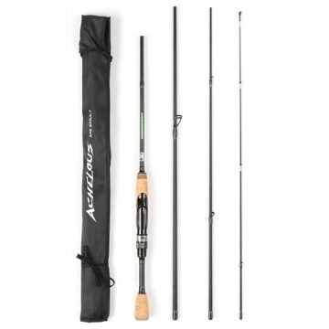 Portable Travel Spinning Fishing Rod 6.8FT Lightweight Carbon Fiber 4 Pieces Fishing Pole