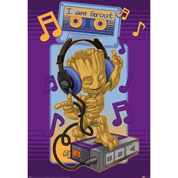 Poster Guardians of the Galaxy Groot Cassette 61x91,5cm Multikleur