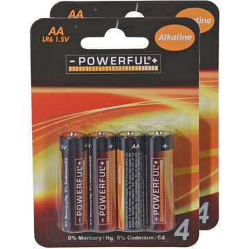 Powerful Batterijen Penlite - AA type - 8x stuks - Alkaline