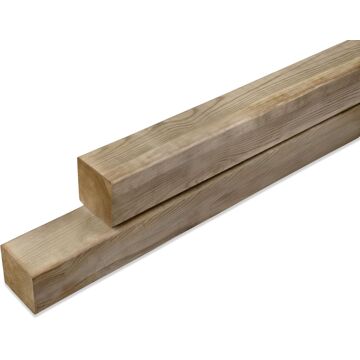 Praxis Tuinpaal Vierkant Geïmpregneerd - Grenen - 68x68mm - Lengte 300cm