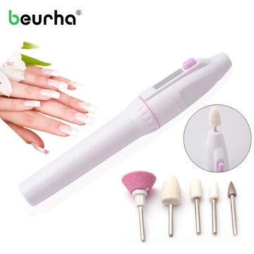 Professionele 5 In 1 Nail Bestanden Pedicure Machine Nail Boren Kit Elektrische Manicure Boor Machine Nail Polijsten Molen Bestand