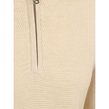 Profuomo Half Zip Pullover Structure Beige - XL