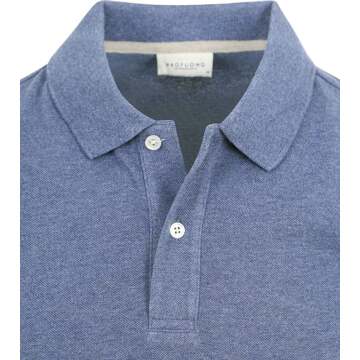 Profuomo Piqué Poloshirt Denim Blauw