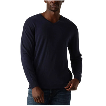 Profuomo Pullover V-Hals Merinowol Navy Donkerblauw - L,M,S,XL