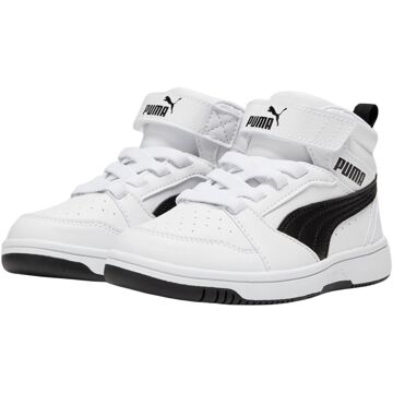 PUMA Rebound V6 Mid PS Sneakers Junior wit - zwart - 30