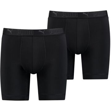 PUMA Sport Boxershorts Microfiber Long 2-pack Zwart-M