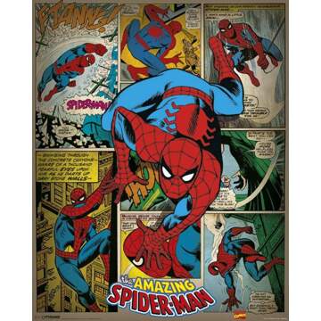 Pyramid International Poster Marvel Comics Spider-Man Retro 40x50cm Multikleur