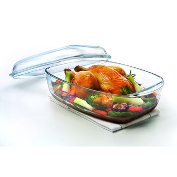 Pyrex Schaal Rechthoek met Deksel, 6,5 liter - Pyrex | Essentials Transparant