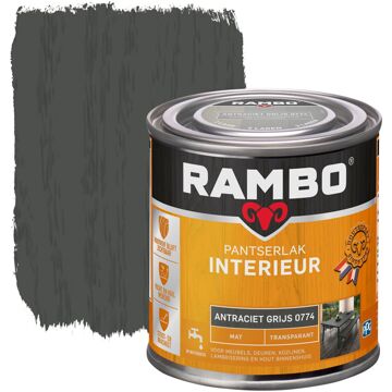 Rambo pantserlak interieur transparant mat antraciet grijs 250ml