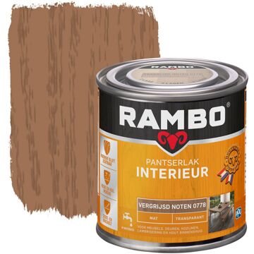 Rambo pantserlak interieur transparant mat vergrijsd noten 250ml