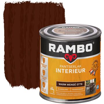 Rambo pantserlak interieur transparant zijdeglans warm wengé 250ml